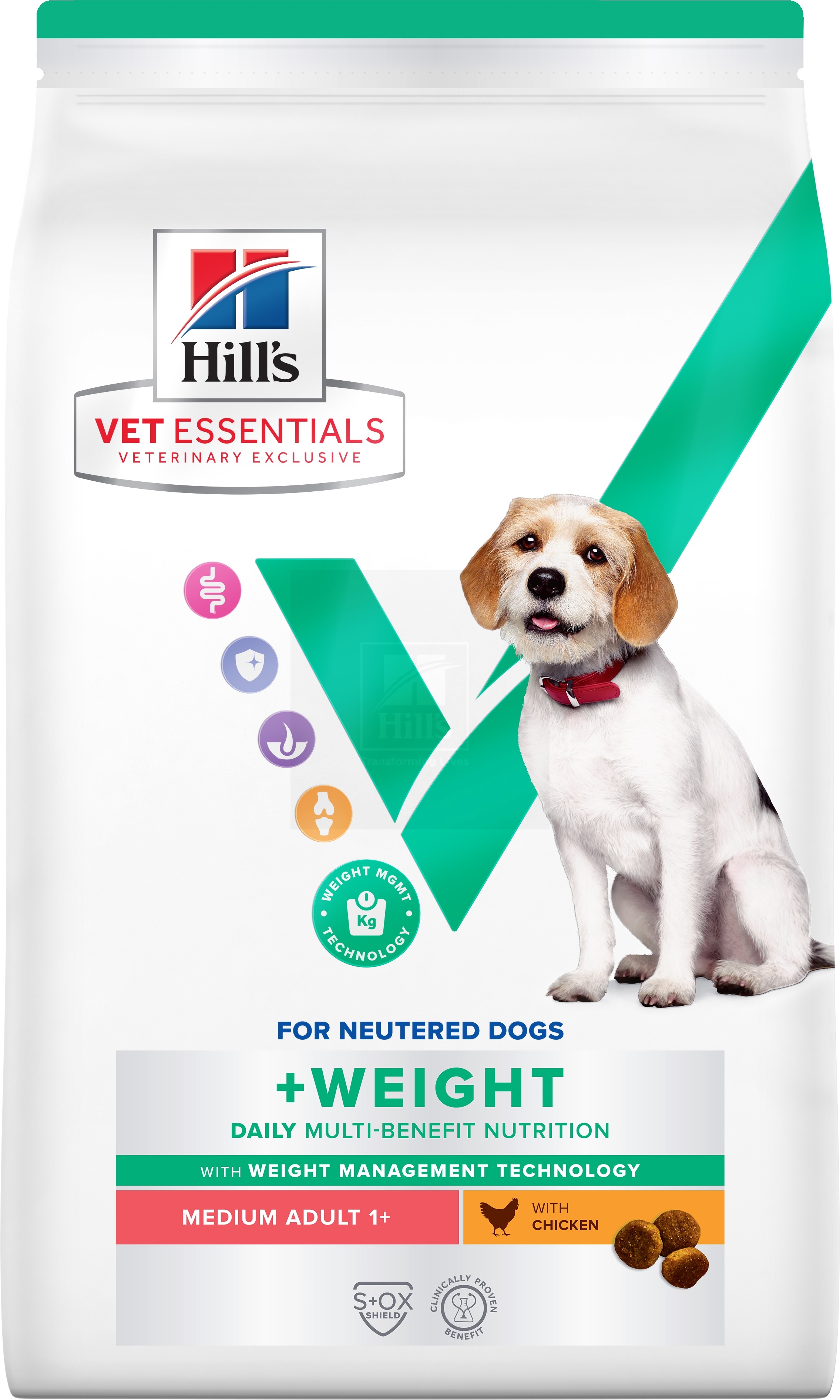 Hills VE MB+Weight kuivtoit keskmist kasvu koertele kanaga, 10 kg - Tootepilt 