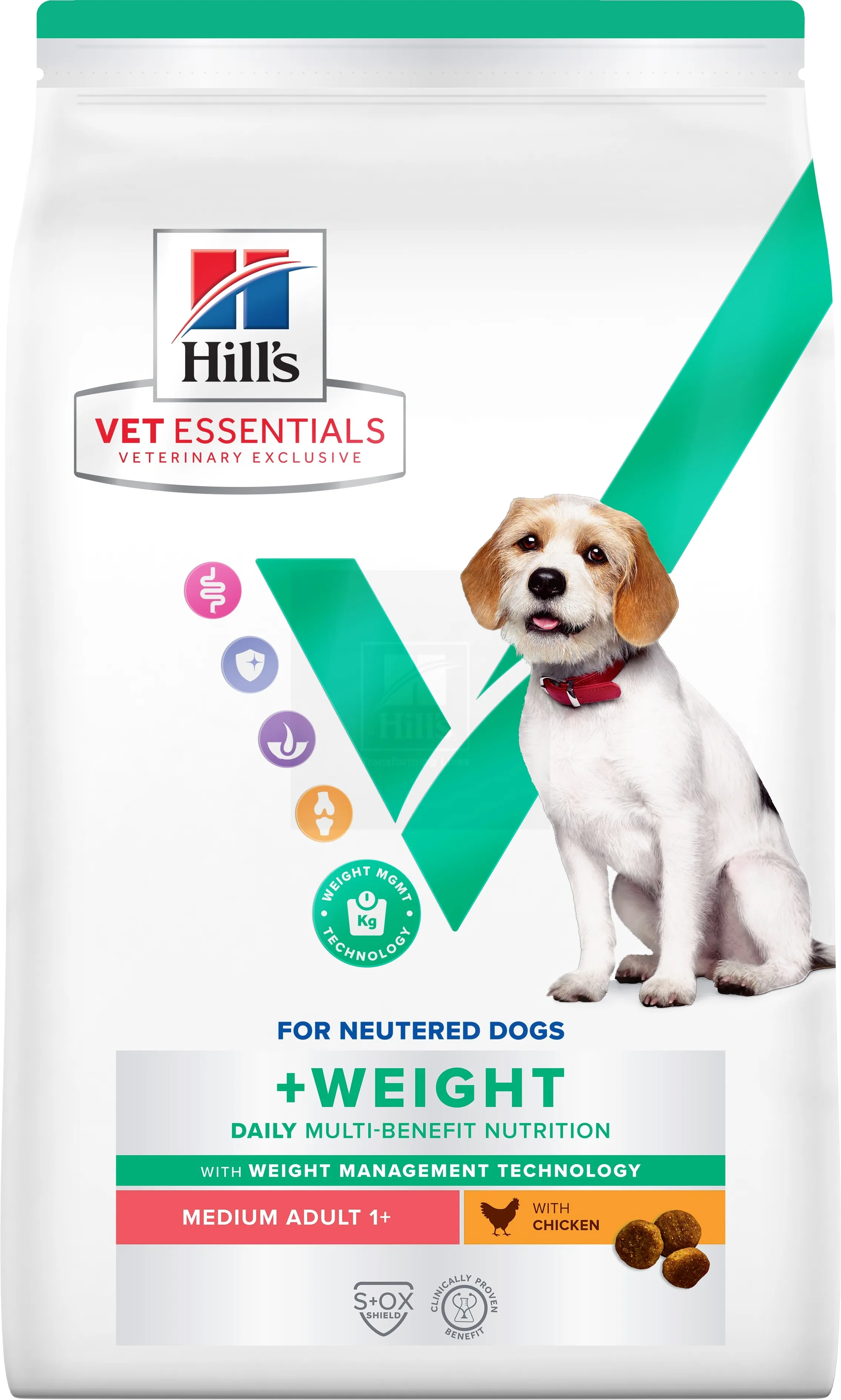 Hills VE MB+Weight kuivtoit keskmist kasvu koertele kanaga, 10 kg - Tootepilt 