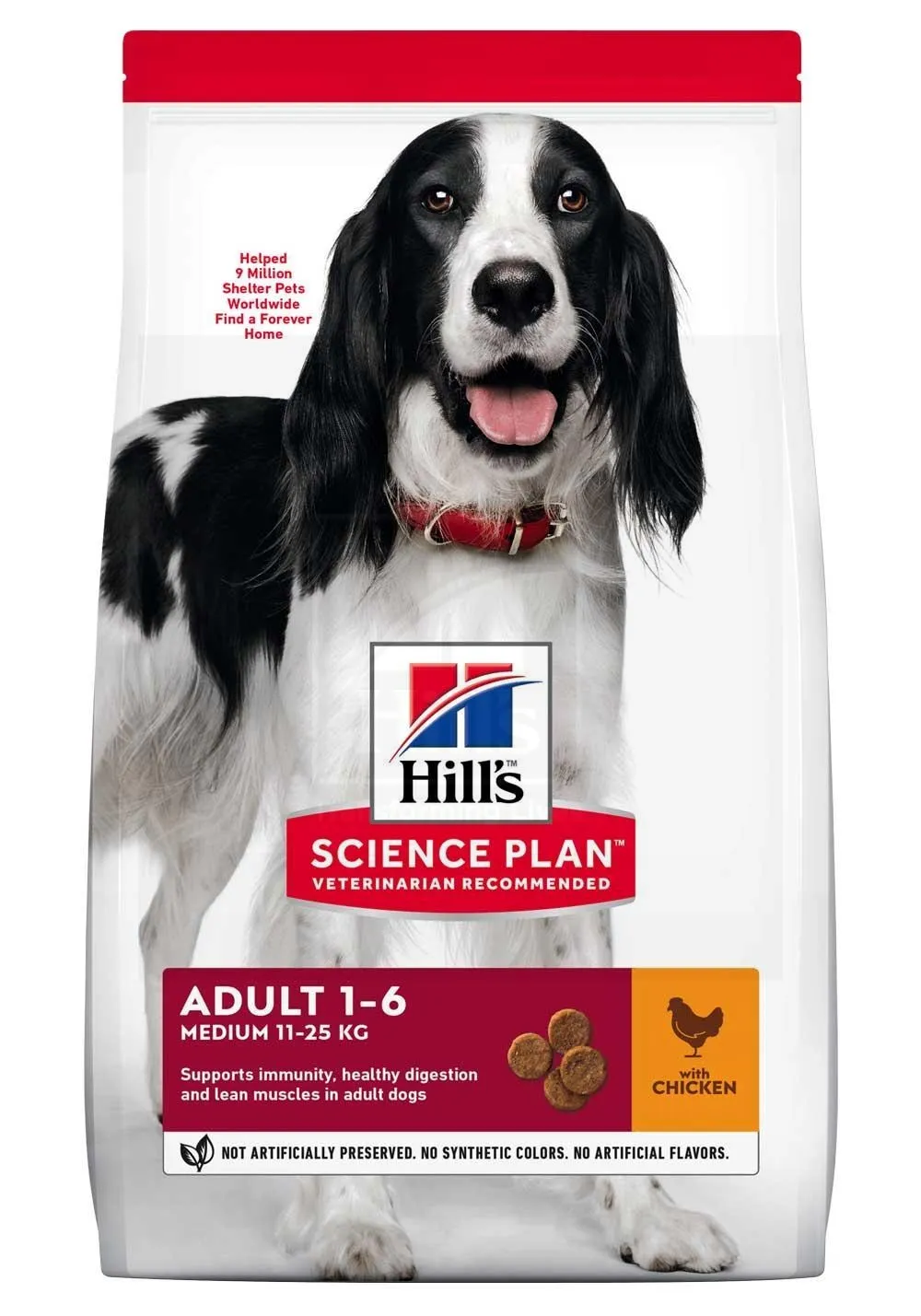 Hill's Science Plan koeratoit kanaga keskmisele koerale 2,5kg - Tootepilt 