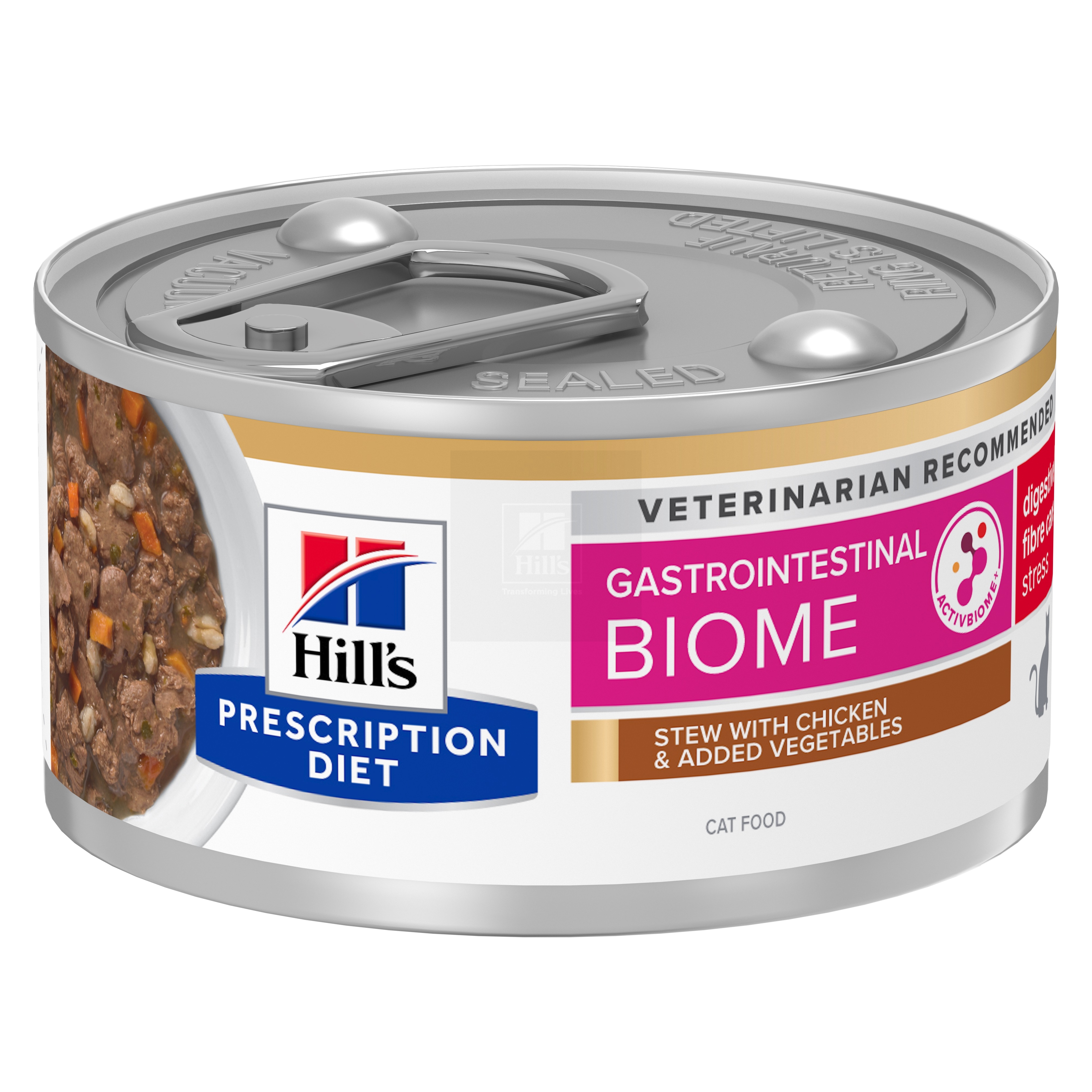 Hill's Prescription Diet GiBiome Stress hautis kassile kana/köögiv.82g - Tootepilt 