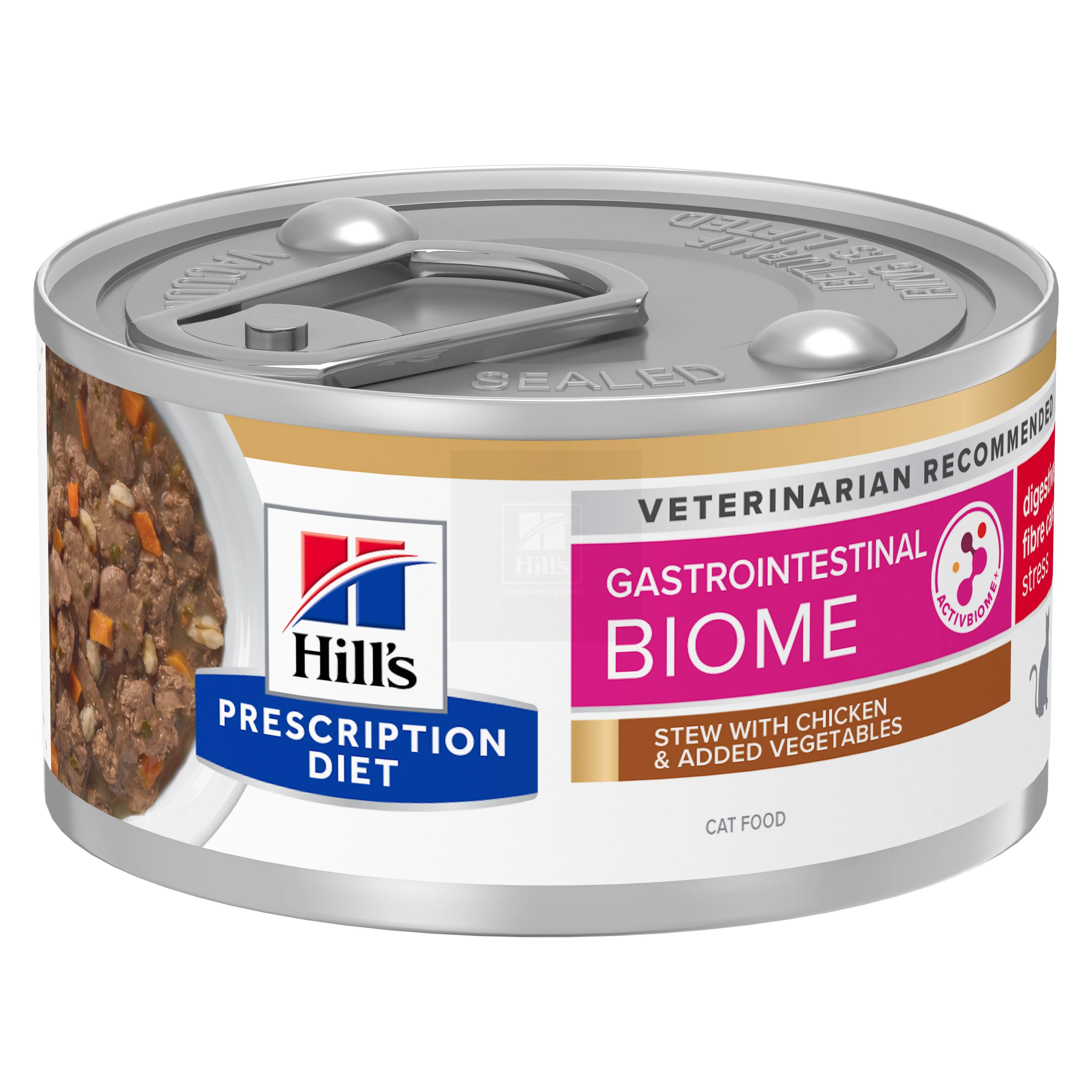 Hill's Prescription Diet GiBiome Stress hautis kassile kana/köögiv.82g - Tootepilt 