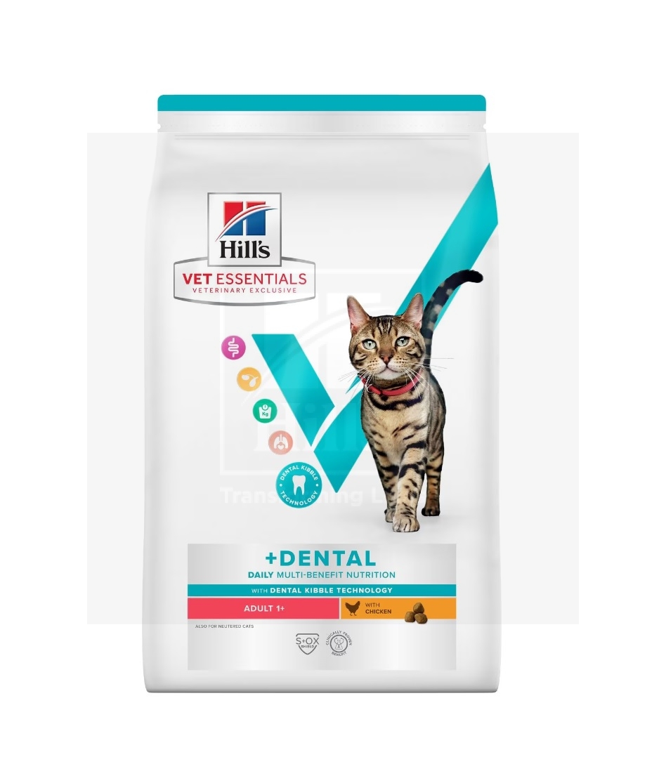 Hill's VE MB+Dental kuivtoit täiskasvanud kassidele kanaga 1,5 kg - Tootepilt 