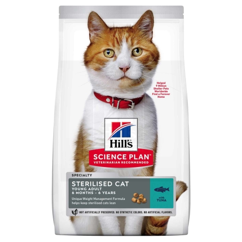 Hill's Science Plan Sterilized Young kassitoit tuunikalaga 3kg