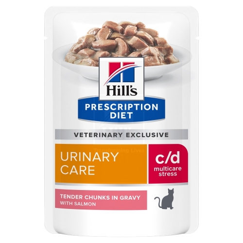 Hill's Prescription Diet c/d Stress kassi einekotike lõhega 85g 12TK
