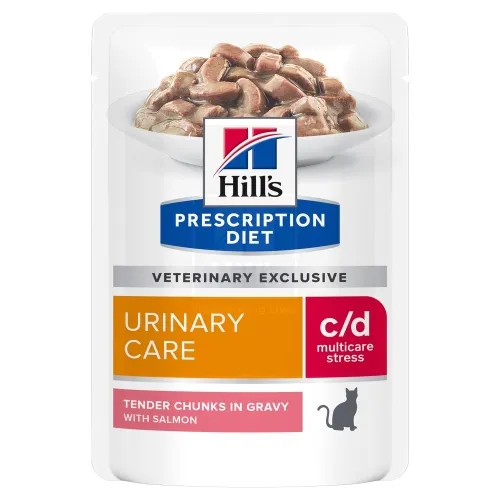 Hill's Prescription Diet c/d Stress kassi einekotike lõhega 85g 12TK