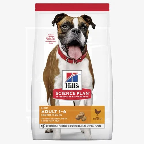 Product image of Hill's Science Plan Light koeratoit kanaga keskmisele koerale 14kg