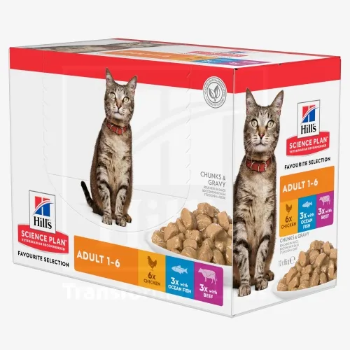 Product image of Hill's Science Plan kassi einete multipakk: kana/kala/veis 85 g 12 tk