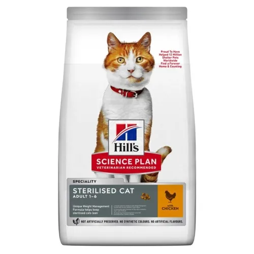 Hill's Science Plan Sterilized Young kassitoit kanalihaga 1,5kg - Tootepilt 