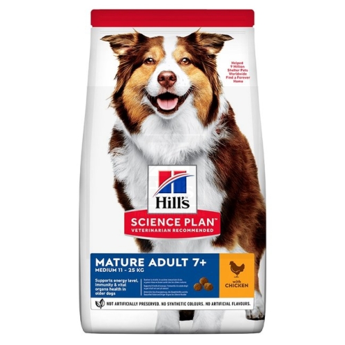 Hill's Science Plan Mature koeratoit kanaga keskmisele koerale 2,5kg - Tootepilt 