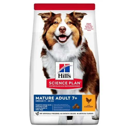 Hill's Science Plan Mature koeratoit kanaga keskmisele koerale 2,5kg - Tootepilt 