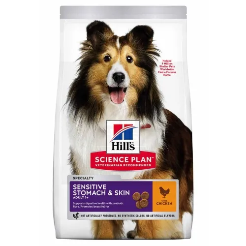 Hill's Science Plan Sensitive koeratoit kanaga keskmisele koerale 14kg - Tootepilt 