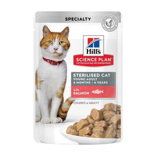 Hill's Science Plan Young Sterilized kassi einekotike lõhega 85g - Tootepilt 