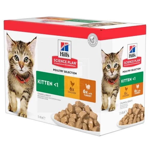 Hill's Science Plan kassipoja eine multipakk: kana/kalkun 85g 12TK - Tootepilt 