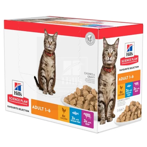 Hill's Science Plan kassi einete multipakk: kana/kala/veis 85 g 12 tk - Tootepilt 