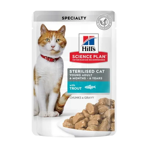 Hill's Science Plan Young Sterilized kassi einekotike forelliga 85g - Tootepilt 