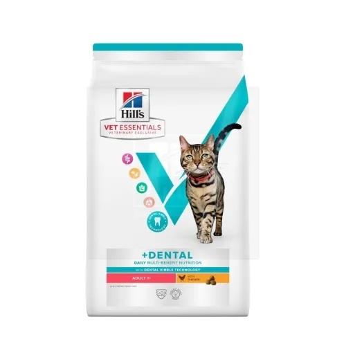 Hill's VE MB+Dental kuivtoit täiskasvanud kassidele kanaga 1,5 kg - Tootepilt 