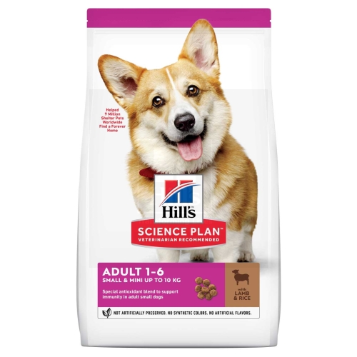 Hill's Science Plan koeratoit lamba & riisiga väiksele koerale 1,5kg - Tootepilt 