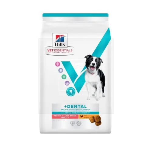 Hills VE MB+Dental kuivtoit keskmist/suurt kasvu koertele kanaga 10 kg - Tootepilt 